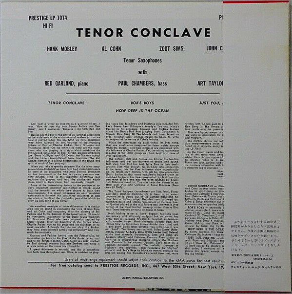 Hank Mobley - Tenor Conclave(LP, Album, Mono, RE)