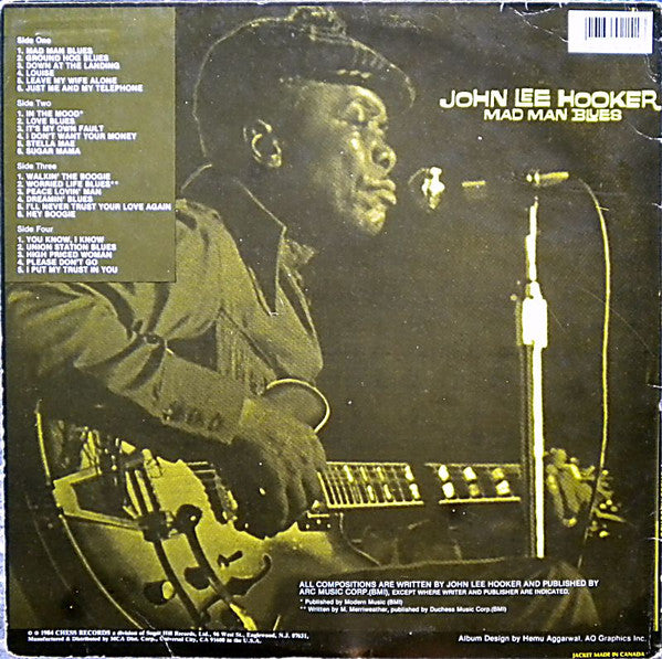 John Lee Hooker - Mad Man Blues (2xLP, Comp, RE)