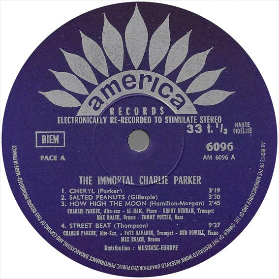 Charlie Parker - The Immortal Charlie Parker (LP, Comp)