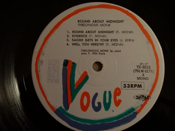 Thelonious Monk - Round About Midnight (LP, Album, Mono, RE)