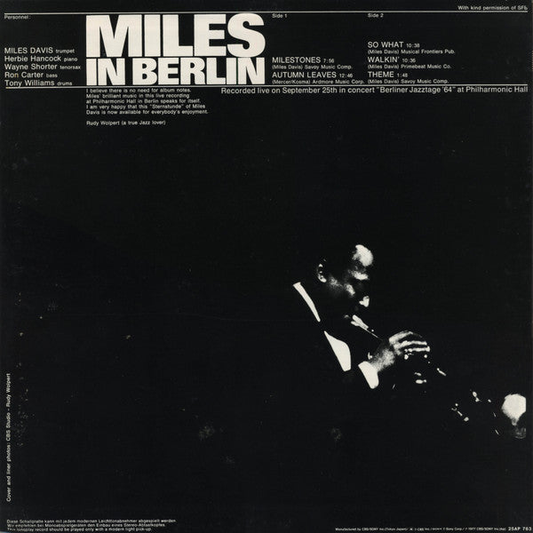 Miles Davis - Miles In Berlin (LP, Album, RE)