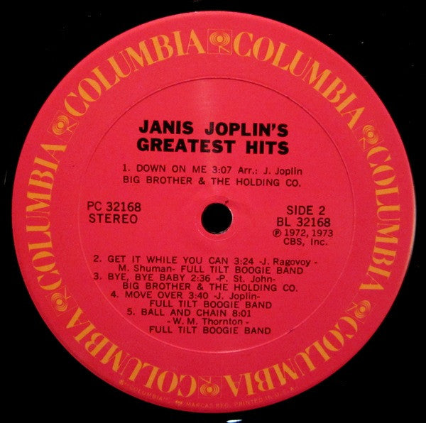 Janis Joplin - Janis Joplin's Greatest Hits (LP, Comp, RE, Car)