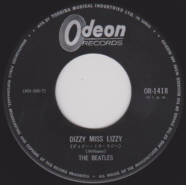 The Beatles - Dizzy Miss Lizzy / Anna (Go To Him) (7"", Single, Mono)