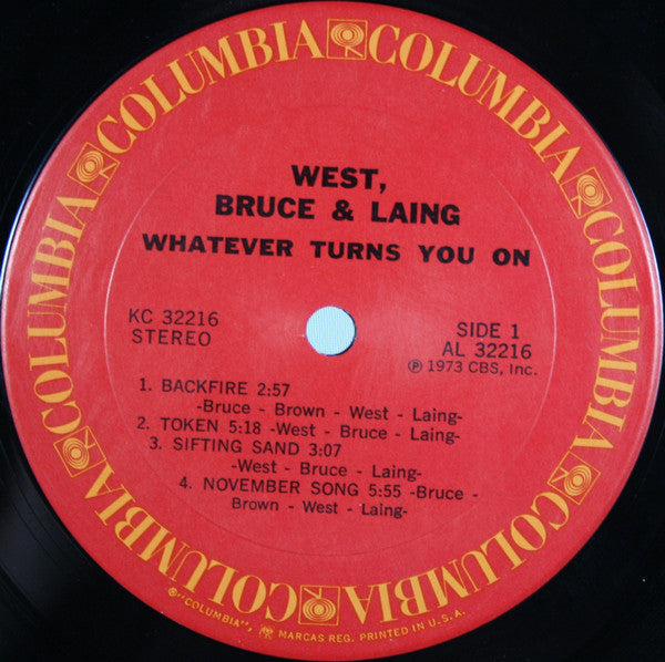 West, Bruce & Laing - Whatever Turns You On (LP, Album, RE)