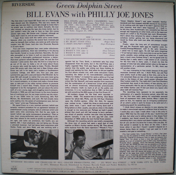 Bill Evans - Green Dolphin Street(LP, Mono, RE)