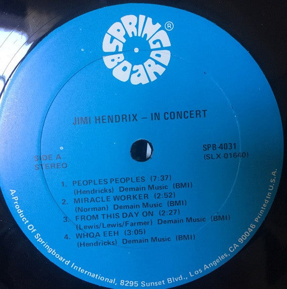 Jimi Hendrix - In Concert (LP, Comp)