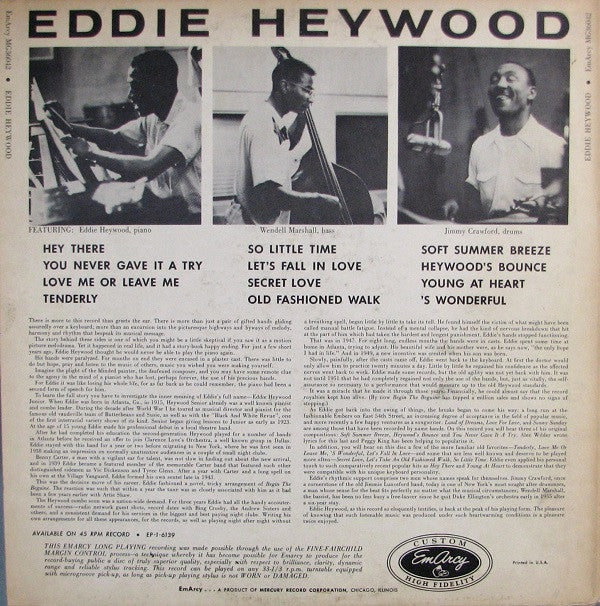 Eddie Heywood - Eddie Heywood (LP, Album, Mono)