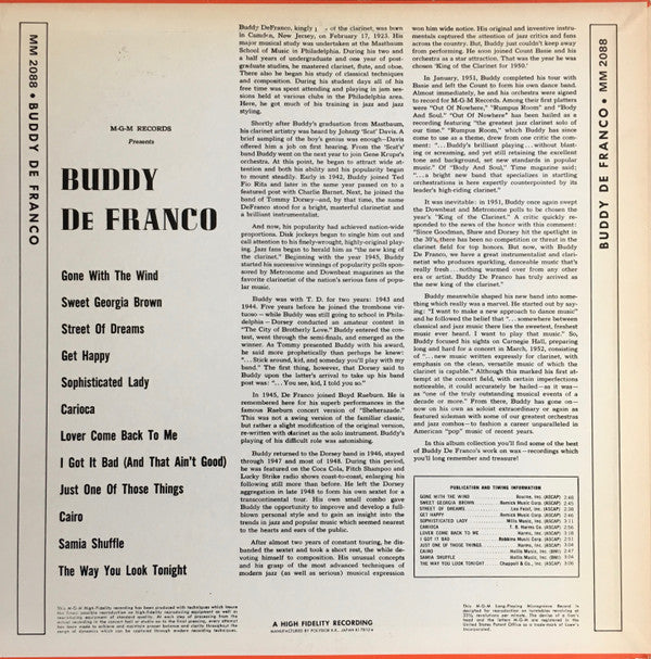 Buddy DeFranco - Buddy DeFranco (LP, Album, Comp, Mono)