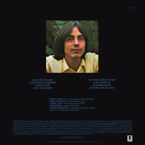Jackson Browne - Late For The Sky (LP, Album, RE)