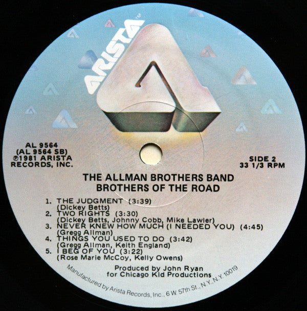 The Allman Brothers Band - Brothers Of The Road (LP, Album, Mon)