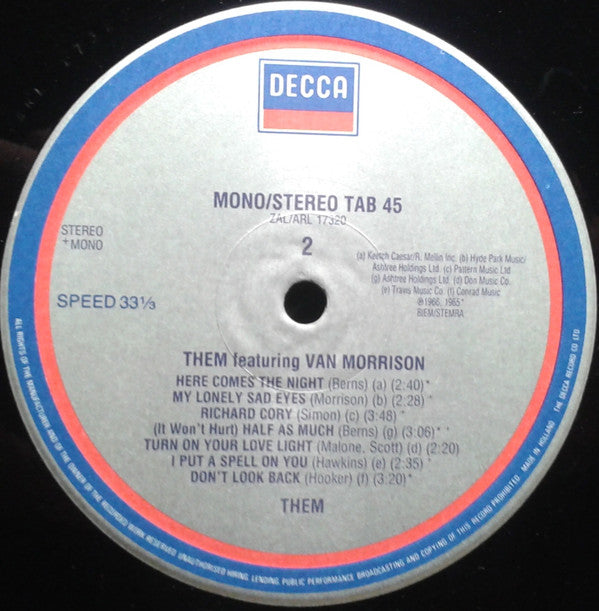 Them (3) - Them Featuring Van Morrison(LP, Comp, Mono)