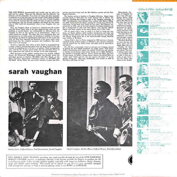 Sarah Vaughan - Sarah Vaughan (LP, Album, Mono, RE)