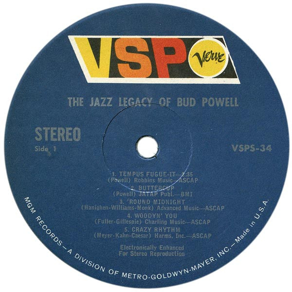 Bud Powell - The Jazz Legacy Of Bud Powell (LP, Comp)