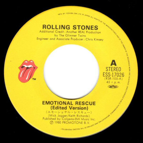 The Rolling Stones - Emotional Rescue (7"")