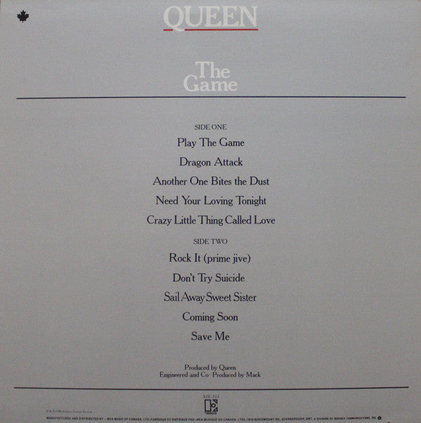 Queen - The Game (LP, Album, Mat)