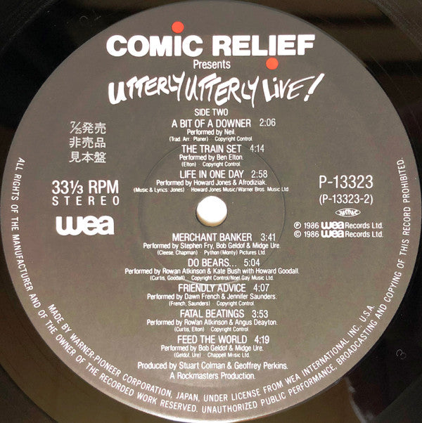 Various - Comic Relief Presents Utterly Utterly Live (LP, Promo)
