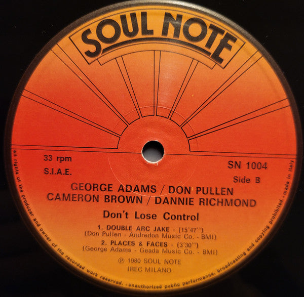 George Adams - Don Pullen* - Don't Lose Control (LP, Album)
