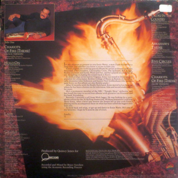 Ernie Watts - Chariots Of Fire (LP, Album, P/Mixed)