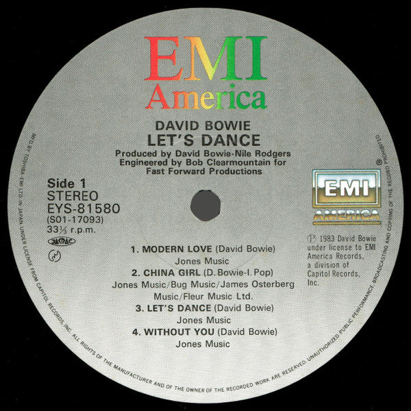 David Bowie - Let's Dance (LP, Album, Tos)