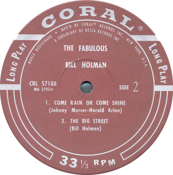 Bill Holman - The Fabulous Bill Holman (LP, Album, RE)