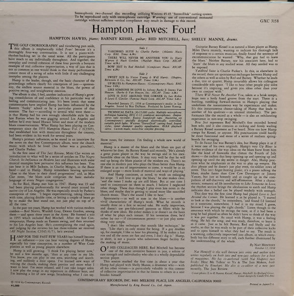 Hampton Hawes - Four!(LP, Album)