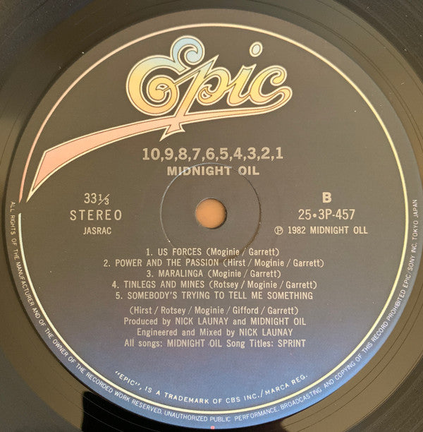 Midnight Oil - 10, 9, 8, 7, 6, 5, 4, 3, 2, 1 (LP, Album)