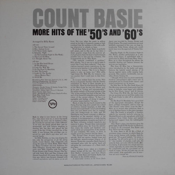 Count Basie - More Hits Of The '50's And '60's (LP, Album, RE)