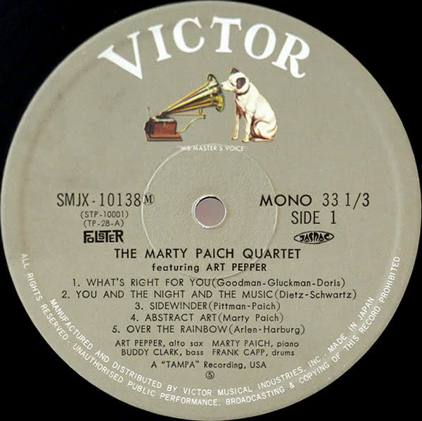 The Marty Paich Quartet - Marty Paich Quartet(LP, Album, Mono, RE)