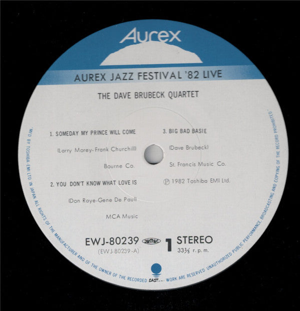 The Dave Brubeck Quartet - Aurex Jazz Festival '82 (LP)