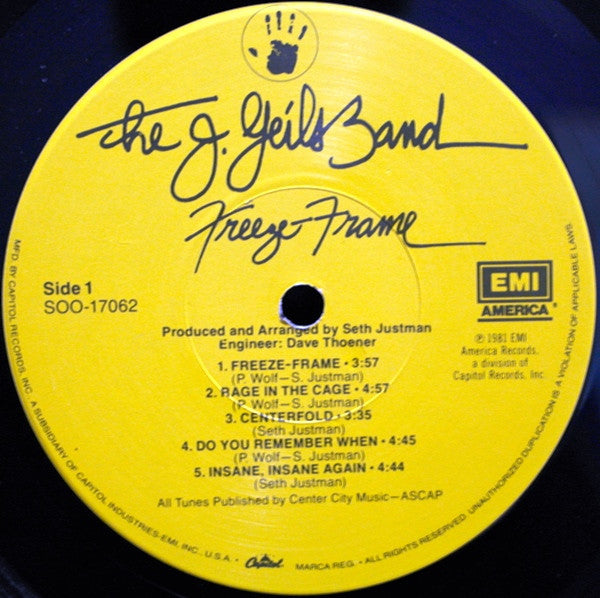 The J. Geils Band - Freeze-Frame (LP, Album, Los)