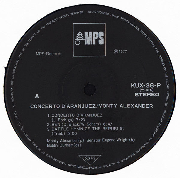 Monty Alexander - Concerto D'Aranjuez (LP, Album, RE)