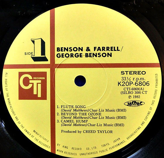 George Benson & Joe Farrell - Benson & Farrell (LP, Album, RE)