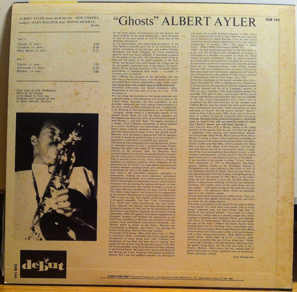 Albert Ayler Quartet - Ghosts(LP, Album, RE)