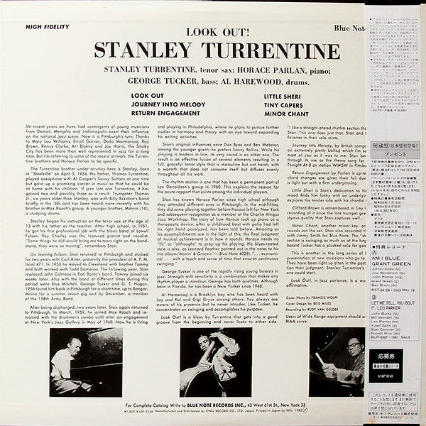 Stanley Turrentine - Look Out! (LP, Album, Mono, Ltd, RE)