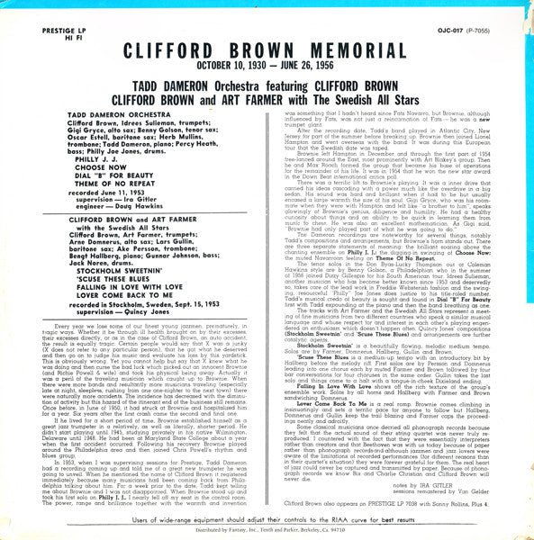 Clifford Brown - Memorial (LP, Comp, Mono, RE, RM, Ter)