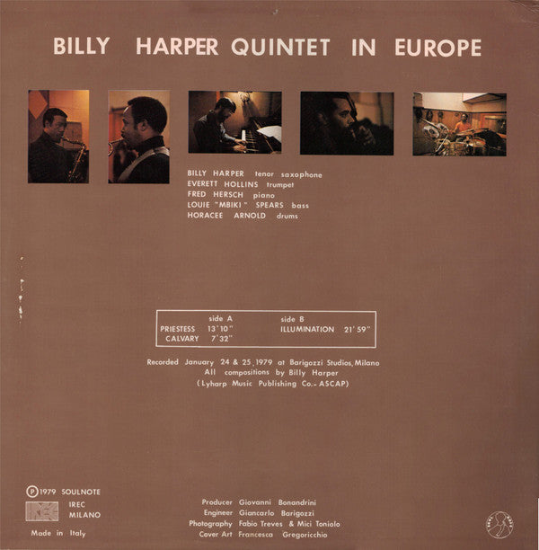 Billy Harper Quintet - In Europe (LP, Album)