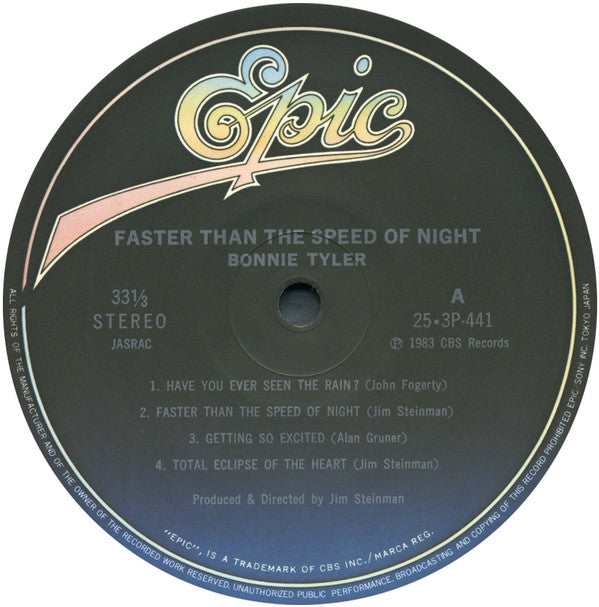 Bonnie Tyler - Faster Than The Speed Of Night (LP, Album)