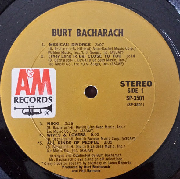 Burt Bacharach - Burt Bacharach (LP, Album, Gat)