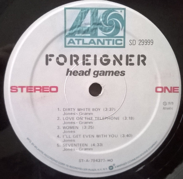 Foreigner - Head Games (LP, Album, MO )