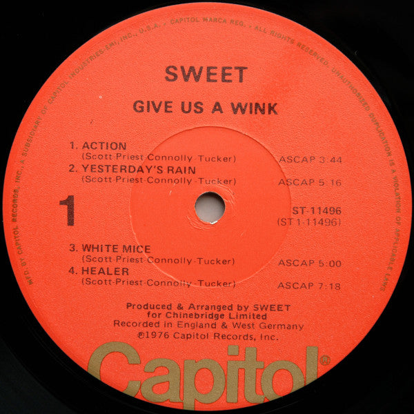 Sweet* - Give Us A Wink (LP, Album, Los)