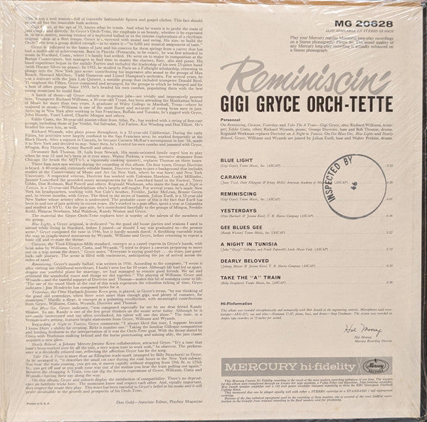 Gigi Gryce Orch-tette* - Reminiscin' (LP)