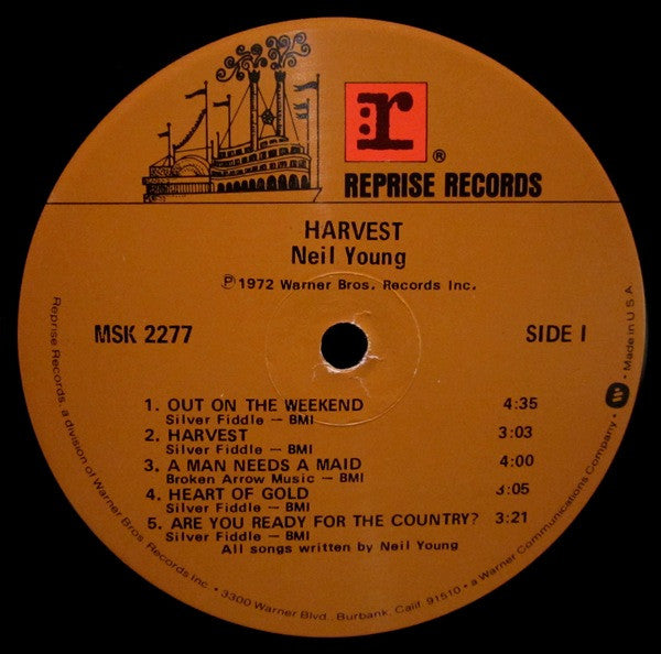 Neil Young - Harvest (LP, Album, RE, Glo)