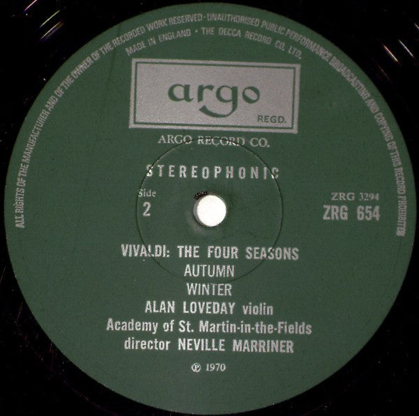 Antonio Vivaldi - The Four Seasons(LP, RP)