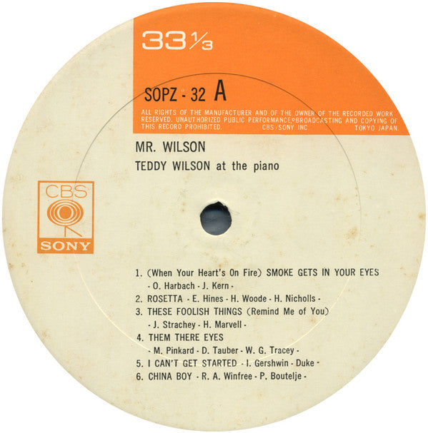 Teddy Wilson - Mr. Wilson (The Fabulous Teddy Wilson At The Piano)(...