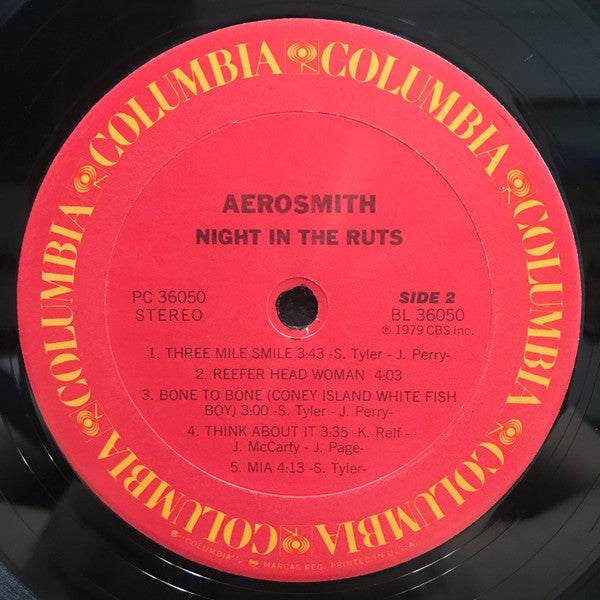 Aerosmith - Night In The Ruts (LP, Album, RE)