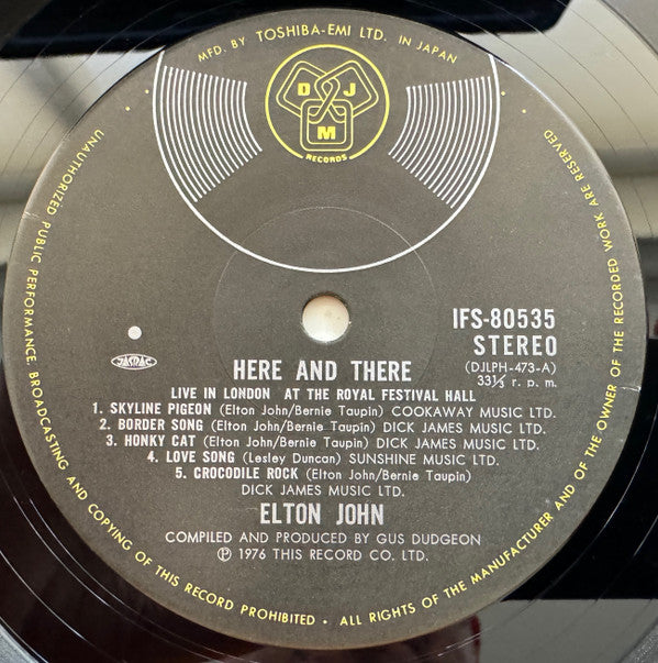 Elton John - Here And There (LP, Album)