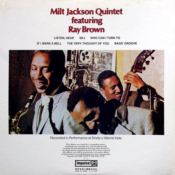 Milt Jackson Quintet - Just The Way It Had To Be(LP, Album, Quad, Gat)