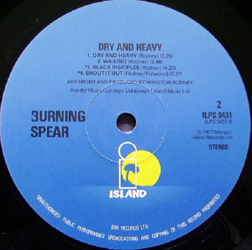 Burning Spear - Dry & Heavy (LP, Album, RP)