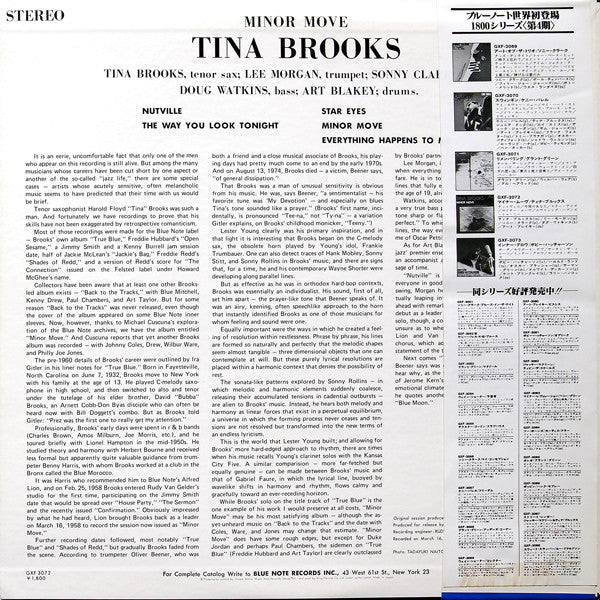 Tina Brooks - Minor Move (LP, Album, Ltd)