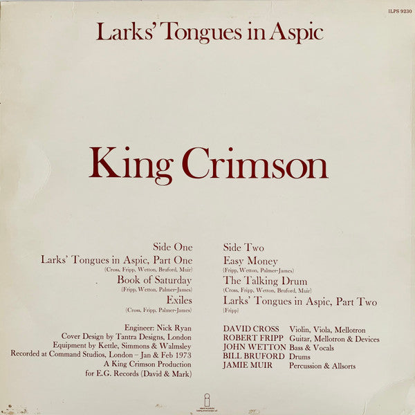 King Crimson - Larks' Tongues In Aspic (LP, Album)